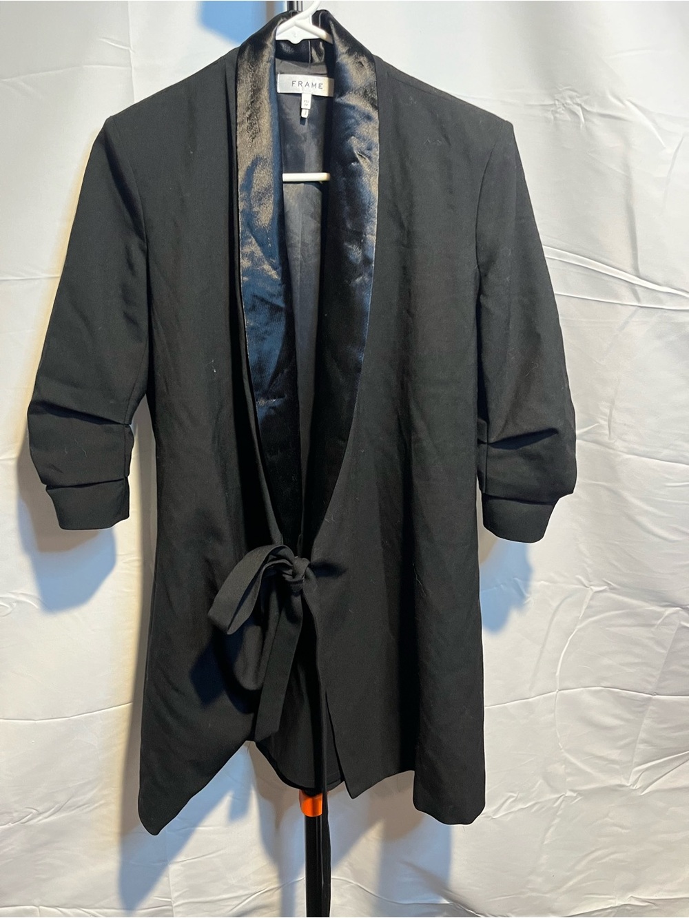 FRAME Denim crossover wrap-style Tuxedo Criss Cross Mini Dress XS/TP